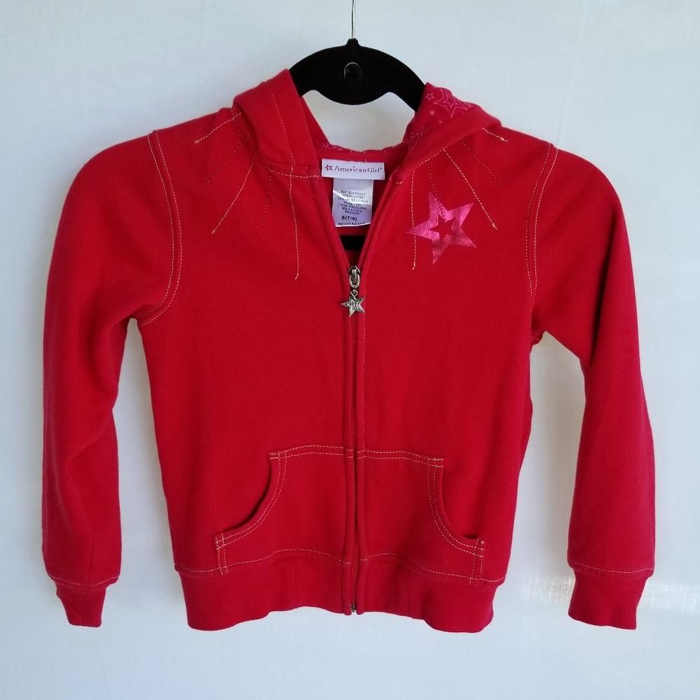 American Girl Red Zippered Hoodie